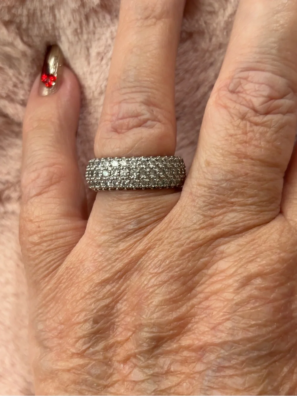 Pavé CZ  Wide Band Ring in 14kt gold plated